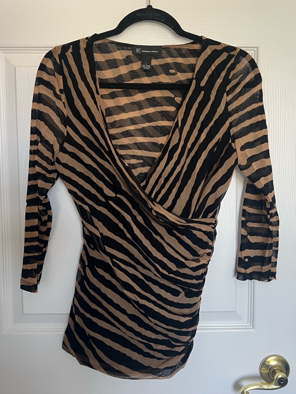 Vintage Y2K INC Mesh Zebra Print Top